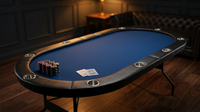 10 Player Foldable Poker Table, Blackjack Texas Holdem Poker Table with Padded Rails and Stainless Steel Cup Holders, Portable Folding Card Board Game Table, 84' Oval Casino Leisure Table — Lifestyle
