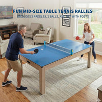 7 Ft Pool Table Combo,3 in 1 Pool, Dining, & Table Tennis with Full Accessories,Hdf Wood Grain Finish & Chrome Accents