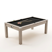 7 Ft Pool Table Combo,3 in 1 Pool, Dining, & Table Tennis with Full Accessories,Hdf Wood Grain Finish & Chrome Accents — Studio Shot