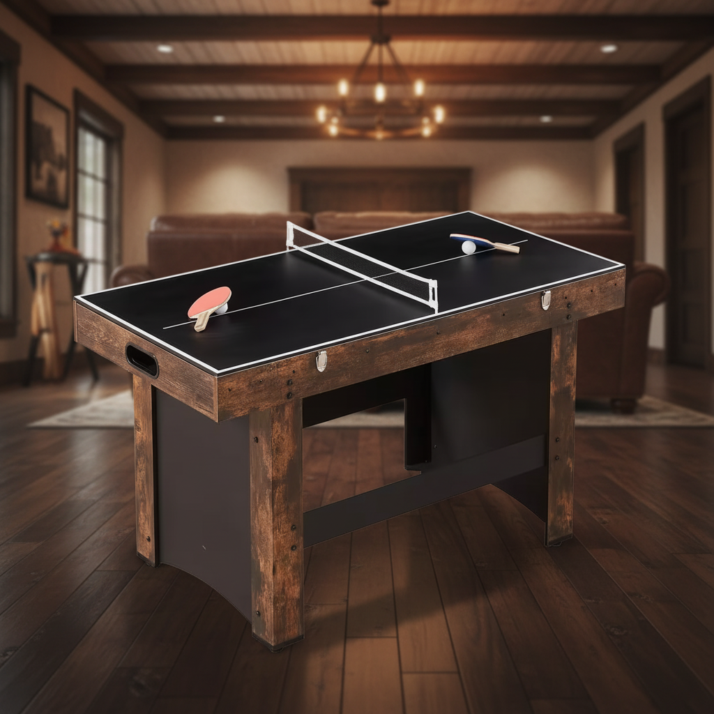 3-In-1 Combo Game Table Set, 54 In. Air Hockey Table, Multi Combination Table with Air Hockey, Ping Pong, Foosball