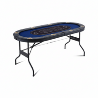 Foldable Poker Table Designed for Game Night Entertainment, 8 Player Capacity, Padded Rails, Cup Holders
