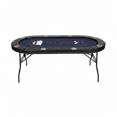 72" Foldable Poker Table, 8 Player Folding Poker Tables with Casino Grade Felt, Padded Rails & Cup Holders, Portable Poker Table for Texas Holdem